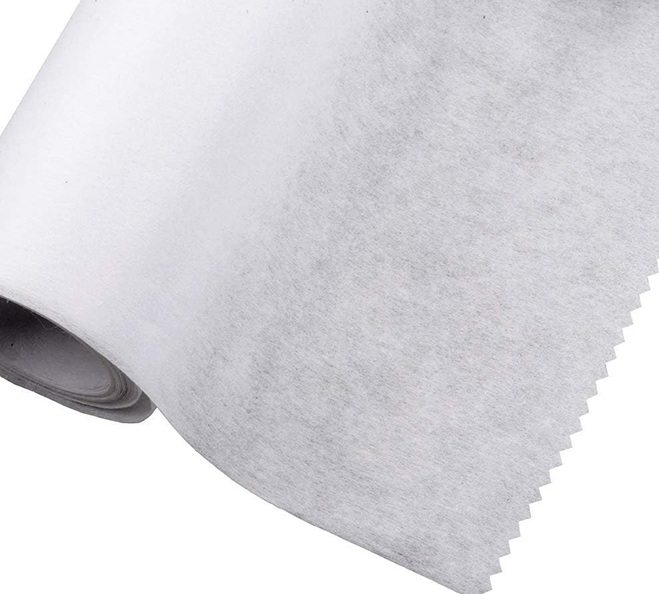 Light weight iron-on fusible interfacing, white non-woven